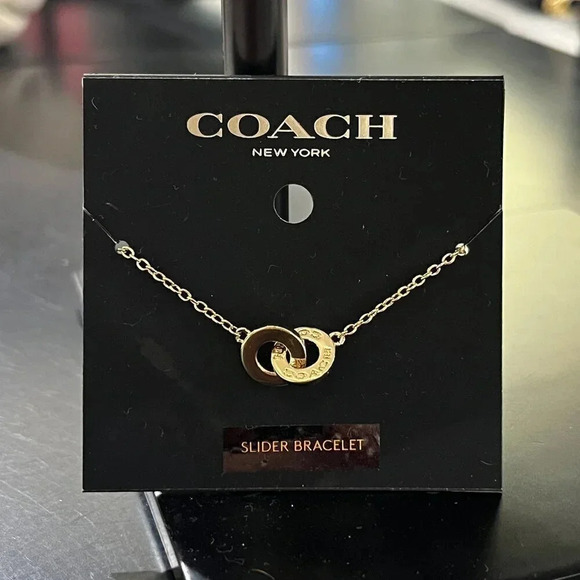 Coach Interlocking Open Circle Pearl Slider Bracelet CO232 - Picture 1 of 8